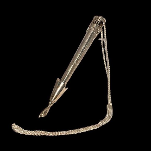 1165 Ornate Sterling Silver Yad Torah Pointer with Chain Bar Mitzvah Gif…